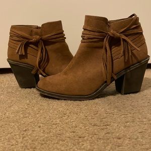 Brown Booties with Fringe